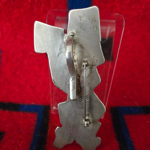 Sterling Brooch Pendant with Gold Accents by Eric Othole - Picture 3 of 4